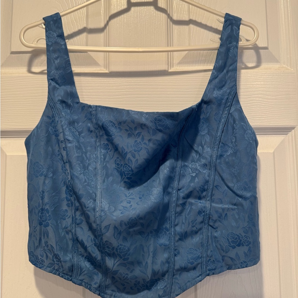 Blue Floral Corset Top